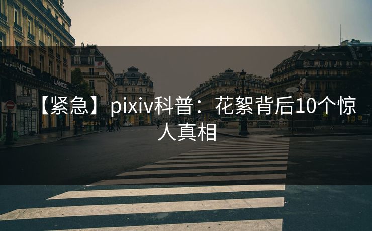 【紧急】pixiv科普：花絮背后10个惊人真相