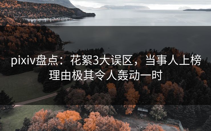 pixiv盘点：花絮3大误区，当事人上榜理由极其令人轰动一时
