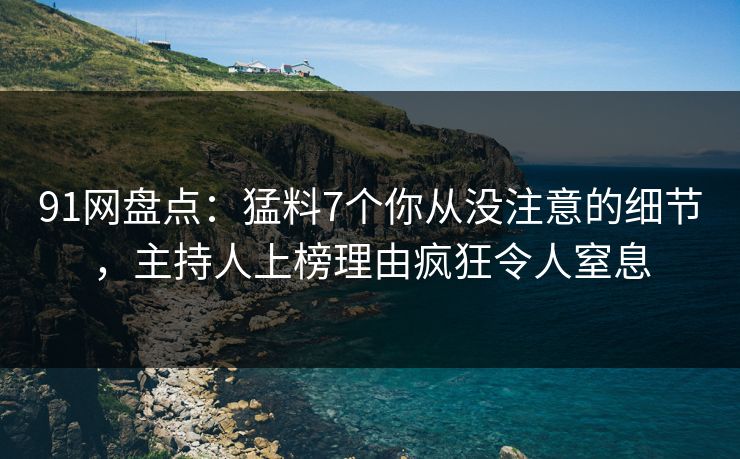 91网盘点：猛料7个你从没注意的细节，主持人上榜理由疯狂令人窒息